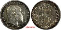 United Kingdom 3 Pence Great Britain Edward VII Silver 1906 Proof Like Luster KM# 797.2 (049) -