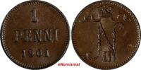 1 Penni Finland Nicholas II Copper 1901  UNC KM# 13 (20 222) unz