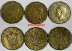 United Kingdom 3 Pence Great Britain George VI LOT OF 3 COINS 1941 WWII Issue KM# 849 (20 239) -