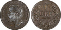 Bronze SWEDEN Oscar II  1873 L. A. 1 Ore 19.8 mm KM# 728 (20 493) Uncertified