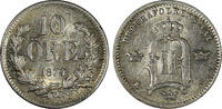 Sweden Oscar II Silver 1874 ST 10 Ore XF/AU 1st Date Type KM# 737 (20 496)