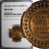 Tunisia 5 Centimes 1907 Tunisia Bronze AH1325//1907 A  NGC MS64 RB NICE ... 55,83 EUR  zzgl. 12,88 EUR Versand
