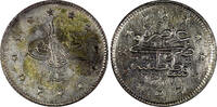 2 Kurush Turkey Mehmed V Silver AH1327//3 (1911)  aUNC/UNC Toning KM# 749 (813)