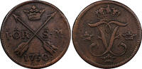 Sweden Frederick I Copper 1750 1 Ore Last Year Type Mint-353,000 KM# 416.1 (59) Uncertified