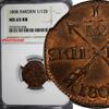 Sweden 1/12 Skilling SWEDEN Gustaf IV Copper 1808 NGC MS65 RB TOP GRADED KM# 563 (028) -