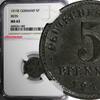 Germany 5 Pfennig Germany-Empire Wilhelm II Iron 1915 E NGC MS63 WWI Issue KM# 19 (082) -