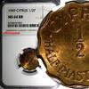 Cyprus 1/2 Piastre 1949 Cyprus BRITISH COLONY 1949  NGC MS64 RB 1 YEAR T... 38,65 EUR  zzgl. 12,88 EUR Versand