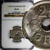 Denmark Christian X 1939 N GJ 25 Ore NGC MS63 BETTER DATE HIGH GRADE KM#823.2(1)