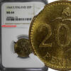 20 Pennia Finland Aluminum-Bronze 1964-S  NGC MS64 KM# 47 (175)