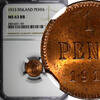 1 Penni Finland Russian Tsar Nicolas II 1913  NGC MS63 RB RED KM# 13 (159)