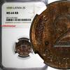 Latvia 2 Santimi 1939 LATVIA Bronze 1939  NGC MS64 RB 1 YEAR TYPE Mint L... 60,12 EUR  zzgl. 12,88 EUR Versand