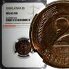 Latvia 2 Santimi 1939 LATVIA Bronze 1939  NGC MS63 RB 1 YEAR TYPE Mint L... 51,53 EUR  zzgl. 12,88 EUR Versand