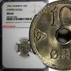 Norway Ore Norway Haakon VII Copper-Nickel 1941 10 Ore NGC MS64 WWII Issue KM# 383 (085) -