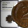 Latvia 2 Santimi 1939 Latvia Bronze 1939  NGC MS62 BN 1 YEAR TYPE KM# 11... 34,36 EUR  zzgl. 12,88 EUR Versand