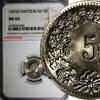 Switzerland 5 Rappen 1955 SWITZERLAND Copper-Nickel 1955 B  NGC MS65 HEL... 38,65 EUR  zzgl. 12,88 EUR Versand