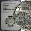 Tunisia 5 Francs 1936 Tunisia Silver AH1355 (1936)  Paris Mint NGC UNC D... 51,53 EUR  zzgl. 12,88 EUR Versand