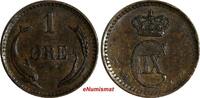 Bronze Denmark Christian IX (1862-1906)  1880 CS 1 Ore KM# 792.1 (15 050) Uncertified