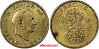 1 Krone Denmark Aluminum-Bronze 1953 N  Mintage 573,000 KM# 837.1 (4030) Uncertified
