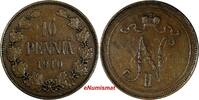 10 Pennia Finland Nicholas II Copper 1910  Mintage-241,000 KM# 14 (14 871) Uncertified