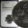 SWEDEN GUSTAF V Iron 1942 2 ORE NGC MS62 WWII Issues KM# 811 (026)