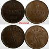 FINLAND Nicholas II Copper LOT OF 2 COINS 1915 5 Penniä KM# 15 (14 240) Uncertified