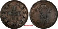 10 Pennia Finland Nicholas II Copper 1910  Mintage-241,000 KM# 14 (14 870) Uncertified