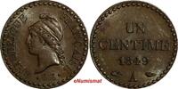 1 Centime France Bronze 1849 A  PARIS aUNC KM# 754 (14 022)