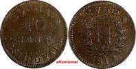 France 10 Centimes French States ANTWERP Napoleon I Bronze 1814 R  SCARCE KM# 5.3 (235) Uncertified