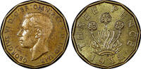 United Kingdom 3 Pence Great Britain George VI 1938 Better Date KM# 849 (21 421) -