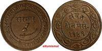 India 2 Paisa India-Princely States BARODA Sayaji Rao III Copper 1949 (1892) Y32.2a(1) -