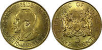 Kenya 5 Cents Kenya Nickel-Brass 1975 25.5 mm UNC Llantrisant Mint KM# 10 (21 262) -