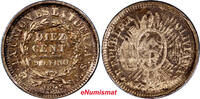 Bolivia 10 Centavos Bolivia Silver 1895 ES Potosi Low Mintage-20,000 XF KM#158.3 (81) -
