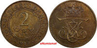 Bronze Denmark Frederik VIII  1912 VBP; GJ 2 Ore Choice XF KM# 805 (9983) Uncertified