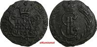 Russian Federation  RUSSIA SIBERIA Catherina II Copper 1768 KM Polushka Suzun XF Early Date C# 1 (5) Uncertified