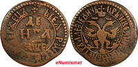 Russian Federation 1705 Denga 1705 Russia Peter I Copper 1/2 Kopek VF 3,61 g. KM# 115 (9247) Uncertified