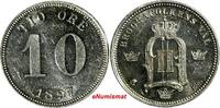 SWEDEN Oscar II (1872-1907) Silver 1897 EB 10 Ore AU/UNC SCARCE KM# 755 (592)
