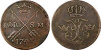 Sweden Frederick I Copper 1743 1 Ore, S.M. 29,75mm BETTER DATE KM# 416.1 ( 163) Uncertified