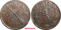 SWEDEN COPPER Adolf Frederick 1761 2 Ore, S.M. Low Mintage:422,000 KM# 461 (31) Uncertified