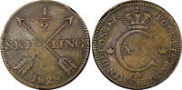 1/2 Skilling SWEDEN Carl XIV Johan Copper 1828  SCARCE DATE KM#596 (21 165) Uncertified