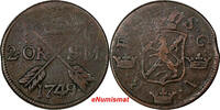 Sweden Fredrik I Copper 1749 2 Ore, S.M.Silvermynt Mintage-313,000 KM#437 (318) Uncertified