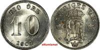 Sweden Oscar II Silver 1907 EB 10 Ore 1 Year Type UNC KM# 774 (15 699) unz
