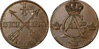 1/4 Skilling SWEDEN Gustaf IV Adolf Copper 1806  Avesta mint ch.XF KM# 564 (009) Uncertified