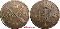 SWEDEN COPPER Adolf Frederick 1764 2 Ore,S.M BROWN KM#461 (2370) Uncertified