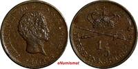 1/5 Rigsbankskilling Denmark Christian VIII Copper 1842 FF  1 YEAR VF KM#723 (28) Uncertified