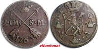 Sweden Adolf Frederick Copper 1763 2 Ore, S.M. Low Mintage-401,000 KM461 (560) Uncertified