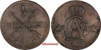 1/2 Skilling Sweden Gustaf IV 1802  Overstruck on 1 Ore 1730-1769 KM# 565(17 114) Uncertified