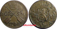 Sweden Frederick I 1748 2 Ore, S.M.Avesta Mint. Low Mintage-461,000 KM# 437 (08) Uncertified