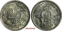 Sweden Oscar II Silver 1896 EB 25 Ore Large letters KM# 739 (13 937) Uncertified