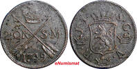 SWEDEN Frederick I 1749 2 Ore,S.M Low Mintage:313,000 Avesta Mint KM# 437 (2515) Uncertified