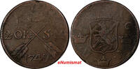 Sweden Fredrik I Copper 1749 2 Ore, S.M.Silvermynt Mintage-313,000 KM#437 (321) Uncertified